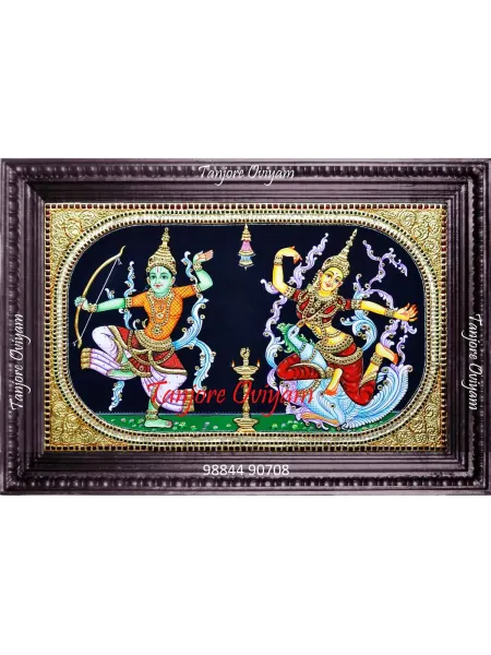 Thailand Rama Seetha Tanjore Painting | Asian Ram Sita Painting